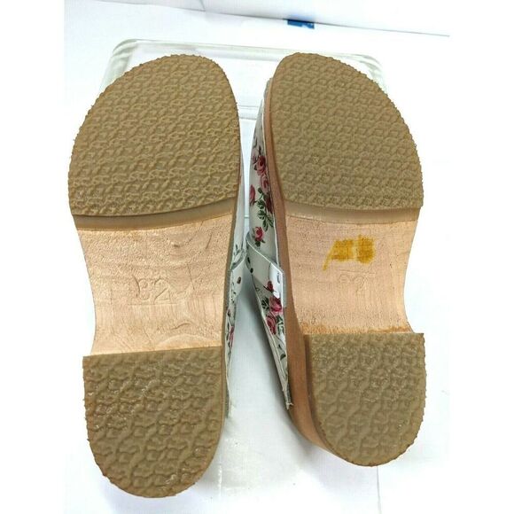 Holland Simson Girls Floral Leather Clogs 2 3 US Size 32 EU Fleuriste Pink White - Picture 6 of 11